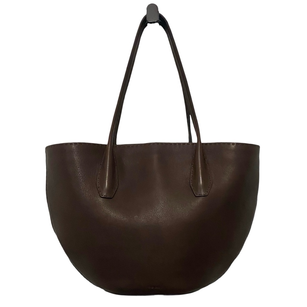 The Row Brown Alger Leather Tote Bag